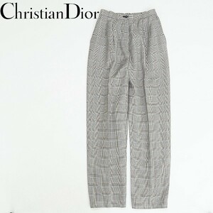  Vintage *Christian Dior SPORTS Christian Dior sport linen. Glenn check pattern tuck slacks pants L