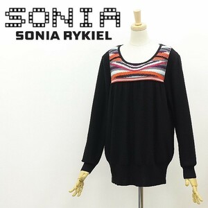 *SONIA RYKIEL Sonia Rykiel кисточка есть задний лента gya The - переключатель шерсть вязаный свитер tops чёрный черный × многоцветный 46