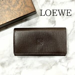 [ прекрасный товар ]LOEWE Loewe 6 полосный чехол для ключей дыра грамм Logo кожа светло-коричневый тон подпалина чай темно-коричневый серия [ бесплатная доставка ]