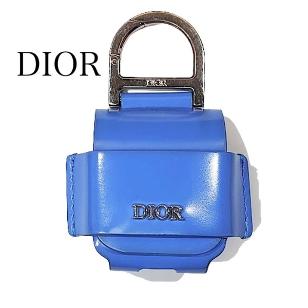 【レア】Dior ディオール AirPodsケース エアポッズケース レザー 青 ブルー コバルトブルー 【送料無料】