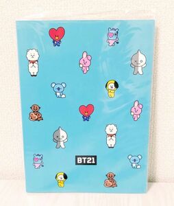 BT21 ＊ LINE FRIENDS A4 クリアファイル (20枚) ☆ ブルー