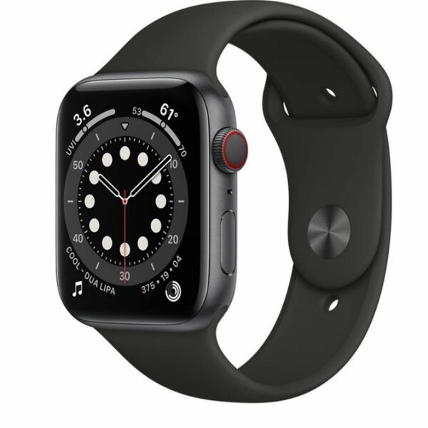 Apple Watch Series 6 44mm スペースグレイアルミニウムケースブラックバンド　GPS＋Cellularモデル