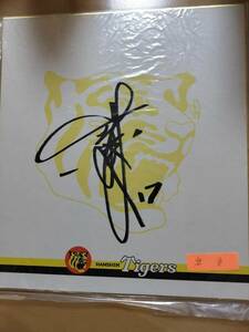 Art hand Auction ★☆(Original) Hanshin Tigers / Yuta Iwazaki #17 / Papel de color autografiado (No.4693)☆★, béisbol, Recuerdo, Mercancía relacionada, firmar