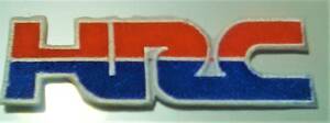 B級品　２枚　HRC HONDA ホンダ PATCH 刺繍 ワッペン トリコロール 抜き文字タイプ PATCH ワッペン　縦約３，１㎝X横約１０，０㎝