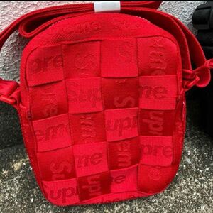 23SS Supreme Woven Shoulder Bag 赤