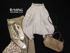 ビームス ビーミング B:MING by BEAMS 大人可愛い☆ アンゴラブレンド ケーブルニットプルオーバー セーター