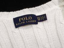 ポロ ラルフローレン Polo Ralph Lauren 大人カジュアル可愛い☆ 綿 ポニー刺繍 Vネック ケーブルニットプルオーバー セーター XS 155/80A_画像7