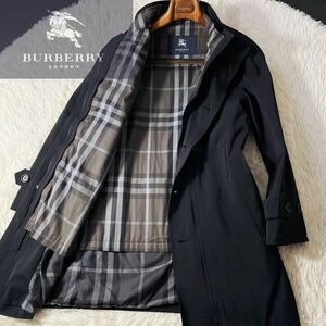 g10【完全別格!!2wayコーデ】定価18万●未使用品級BURBERRY LONDON●高級トレンチコート●メンズ　バーバリーコート　シャドーノバチェック