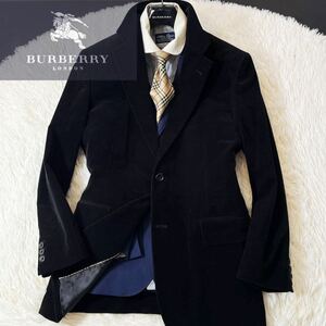 h35【希少!!コーデュロイ】定価14万●未使用級BURBERRY LONDON ●圧倒的高級感!!アンゴラジャケット コート●メンズ　バーバリーコート　