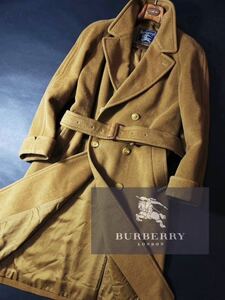 K14圧倒的存在感!!定価20万●超美品BURBERRY●極上チェスター●高級ウールトレンチコート●メンズ　バーバリー　コート　175 光沢感