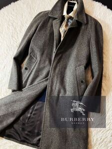 K30完全なるカシミヤ100%!!定価30万●超美品BURBERRY collection●希少ホースマーク刺繍●高級チャスターコート●メンズ　バーバリーコート