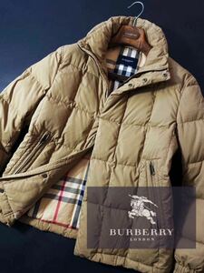 K39定価18万●超美品BURBERRY LONDON●希少な水鳥天然ダウン!!●最高峰極暖ダウン90% ジャケットコート●メンズ　バーバリー　コート　