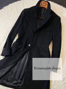 K46【奇跡のカシミヤ100％!!】定価20万● Ermenegildo Zegna●最高峰ダブルチェスターコート●メンズ　ゼニア　コート　美シルエット 