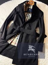 g33【圧倒的存在感】定価18万●BURBERRY LONDON●贅沢なキルティングライナー付き　最高級2wayトレンチコート●バーバリーコート　メンズ　_画像1