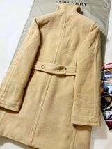 J24【ビックシルエット】参考価格15万●BURBERRY collection●なめらかな手触り感〜高級チェスターコート　バーバリーコート　レディース_画像3