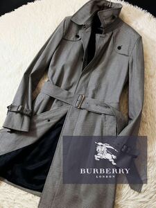 k99【ギンガムチェック!!】定価18万●希少!!BURBERRY LONDON●スタイリッシュ抜群●高級トレンチコート●メンズ　バーバリーコート LL.XL