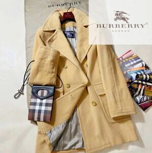 J24【ビックシルエット】参考価格15万●BURBERRY collection●なめらかな手触り感〜高級チェスターコート　バーバリーコート　レディース