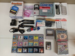 【ジャンク】ゲームボーイ周辺機器+ソフト29枚セット/ゼルダの伝説/ゴエモン/ハイパーロードランナー/ドラクエ/メダロット/グランダー武蔵