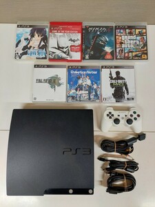 PS3本体 CECH-2000A+ソフト7枚セット/コールオブデューティ/バットマン/グランド・セフト・オートV/NINJA GAIDEN/ラブアットワンス/FF.XⅢ