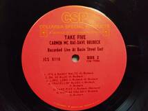 ★☆LPレコード）TAKE FIVE/ CARMEN McRＡＥ/DAVE BRUBEC/カーメン・マクレエ/デイヴ・ブルーベック JCS 9116☆★_画像5