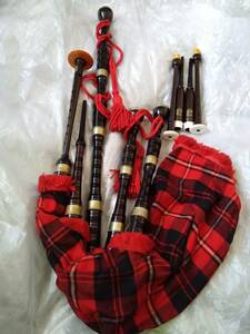 **bag pipe / Vintage bag pipe / 60s?70s / Scotland made / R.G.Lawrie Bagpipes **