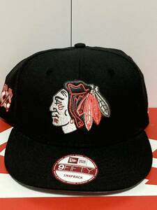 中古 NEWERA 9FIFTY CHICAGO BLACKHAWKS シカゴ ブラックホークス NHL ニューエラ スナップパック ブラック