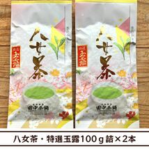 【送料無料】八女茶・特選玉露100ｇ詰×２本（福岡県産）_画像1