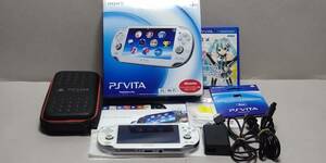 〒込 ジャンク SONY PlayStation Vita クリスタルホワイト PCH-1100 3G/Wi-Fi モデル&「初音ミク～Project DIVA f」&メモリーカード&ケース