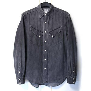 ★Workers K&T H ワーカーズ ウェスタンシャツ 14.5 S ブラックデニム Western Shirt, 8 oz Black denim, Washed ウエスタンシャツ
