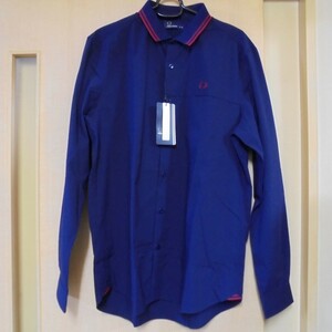 未使用 Fred Perry フレッドペリー F4403 COLLAR RIB SHIRT カラーリブシャツ M 紺 ネイビー ヒットユニオン