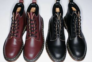 送料無料 コラボ Supreme ×Dr.Martens 6-EYE BOOT UK8 27cm ブーツ シューズ ブラック ドクターマーチン マーチン 限定 シュプリーム