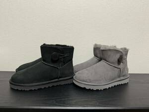 アグUGG　ミニ　ベイリー ボタン　並行輸入品　　　 サイズ:US（6）-23cm 2足セット(ブラック、グレー)