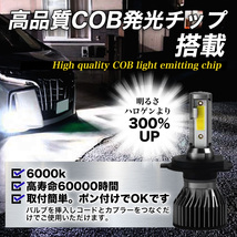 ミラ ミライース ココア ダイハツ H4 CSP LED ヘッドライト 6500K Hi/Low バルブ 車検 爆光 ホワイト 024_画像3