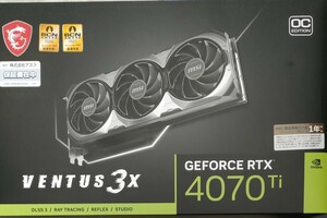 即決 送料無料 MSI GeForce RTX 4070 Ti Ventus 3X 12G OC ゲーミンググラフィックカード - 12GB GDDR6X 動作確認済み