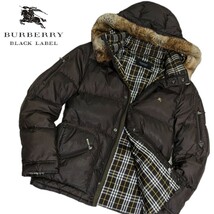 【激レア！Lサイズ】バーバリー ブラックレーベル ダウンジャケット ラビットファー BURBERRY BLACK LABEL ジャケット コート アウター_画像1