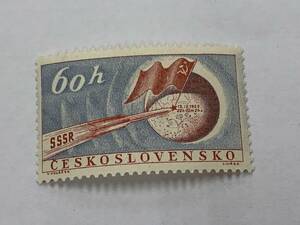 19、古い　外国切手　チェコスロバキア　1959年　国旗