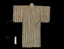 ：和古布材料;昔の綿更紗の雛形の着物_画像2