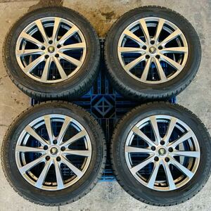 ＊中古＊17インチ社外アルミホイール/ PCD 114.3-5H 4本セット17x7J/タイヤダンロップウインターマックスDUNLOP WINTER MAX215/55R17 94Q＊