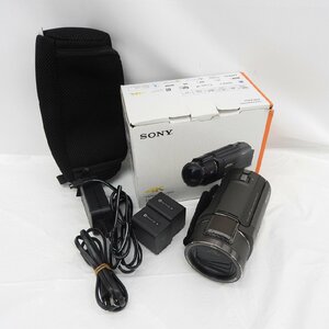 【美品】SONY ソニー デジタル4Kビデオカメラレコーダー Handycam ハンディカム FDR-AX45 (TI) ブロンズブラウン 21年製 11440167 1210