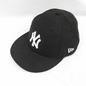 1円～【中古品】NEW ERA ニューエラ ベースボールキャップ 帽子 59FIFTY ヤンキース ブラック サイズ：7 5/8 約60.6cm 11439690 1211