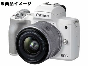 【未使用品】Canon キャノン ミラーレス一眼レフカメラ EOS Kiss M2 ダブルズームキット ホワイト ※箱傷有 11442639 1205