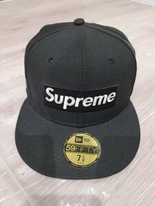 中古品 7 5/8 60.6㎝ Supreme Money Box Logo New Era 黒 シュプリーム マネー ボックス ロゴ ニューエラ ブラック