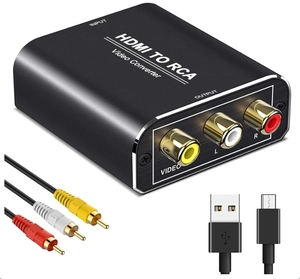 Aibilangose HDMI to RCA 変換コンバーター 1080P入力 PAL/NTSC切替 RCA・USBケーブル付 新品 送料込み