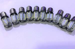 24V用 S25 LED 48連シングル球　シリコンタイプ　ホワイト　10個セット.