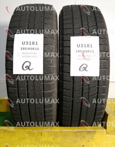 195/65R15 91Q Bridgestone BLIZZAK VRX2 中古 スタッドレスタイヤ 2本セット 2019年製 送料無料 195/65/15 ブリヂストン U3181.Q