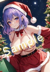 【高品質】サンタ クリスマス アニメ ACG 漫画 ゲーム コスプレ ポスター 匿名配送 A4 グラビア セクシー かわいい No.H130