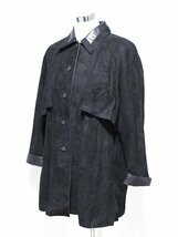 BONZ ニュージーランド製 ラムレザー スエード デザインコート 黒 S_画像1