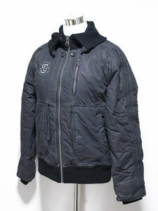 DIESEL ディーゼル 襟袖口裾リブ ロゴ刺繍 ミリタリー風 デザイン 中綿 ジャケット XL