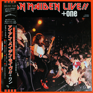 ◆12''国内盤帯付き◆Iron Maiden（アイアン・メイデン）「Live!! +One」EMI EMS-41001　日本語ライナー付　概ね美品、Heavy Metal