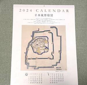 新品！2024年　人気！城郭絵図カレンダー　※江戸時代　姫路城　江戸城　大阪城　古城絵図